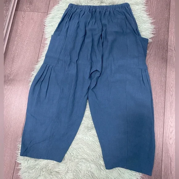 Tarse Women's Teal Wide Leg Pants - Picture 3 of 6